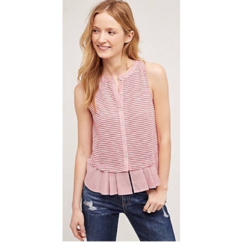 Anthro Meadow Rue Striped Fenella Tank Size XS